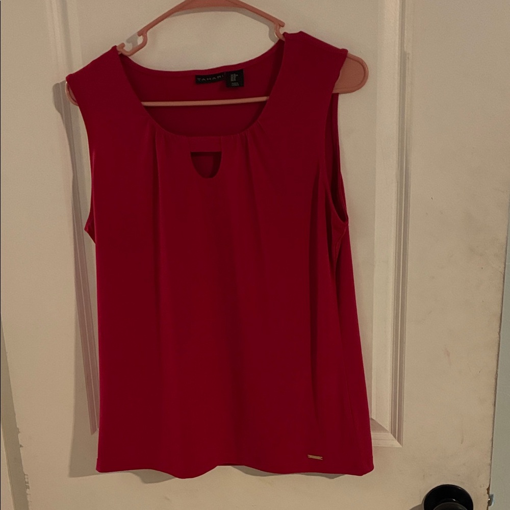 Tahari Bold Red Sleeveless Tank Top